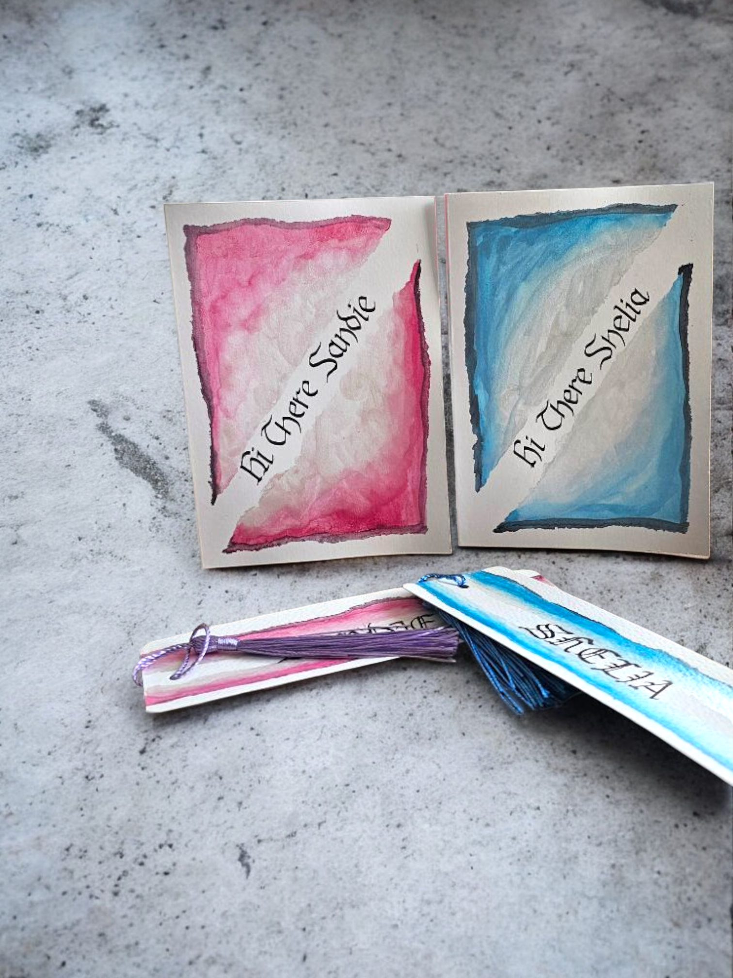 Personalised Greetings card and bookmarks